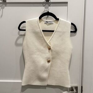 Zara Cream Knit Vest